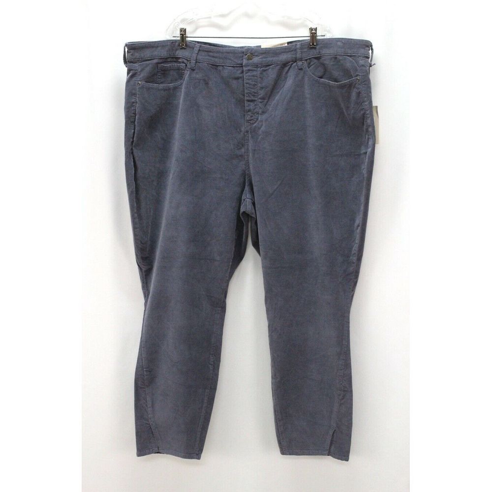 NEW slate gray NYDJ Ami Skinny‎ velvet jeans shadow twisted ss slits 28W